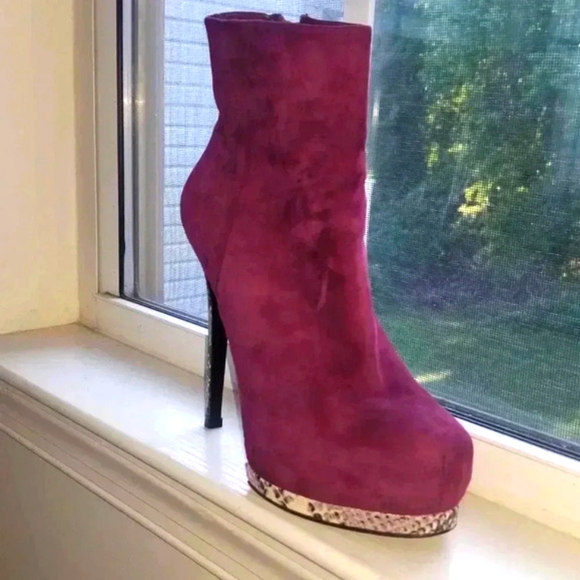 Pour La Victoire Suede Platform Booties - Size 7.5 - Picture 2 of 8